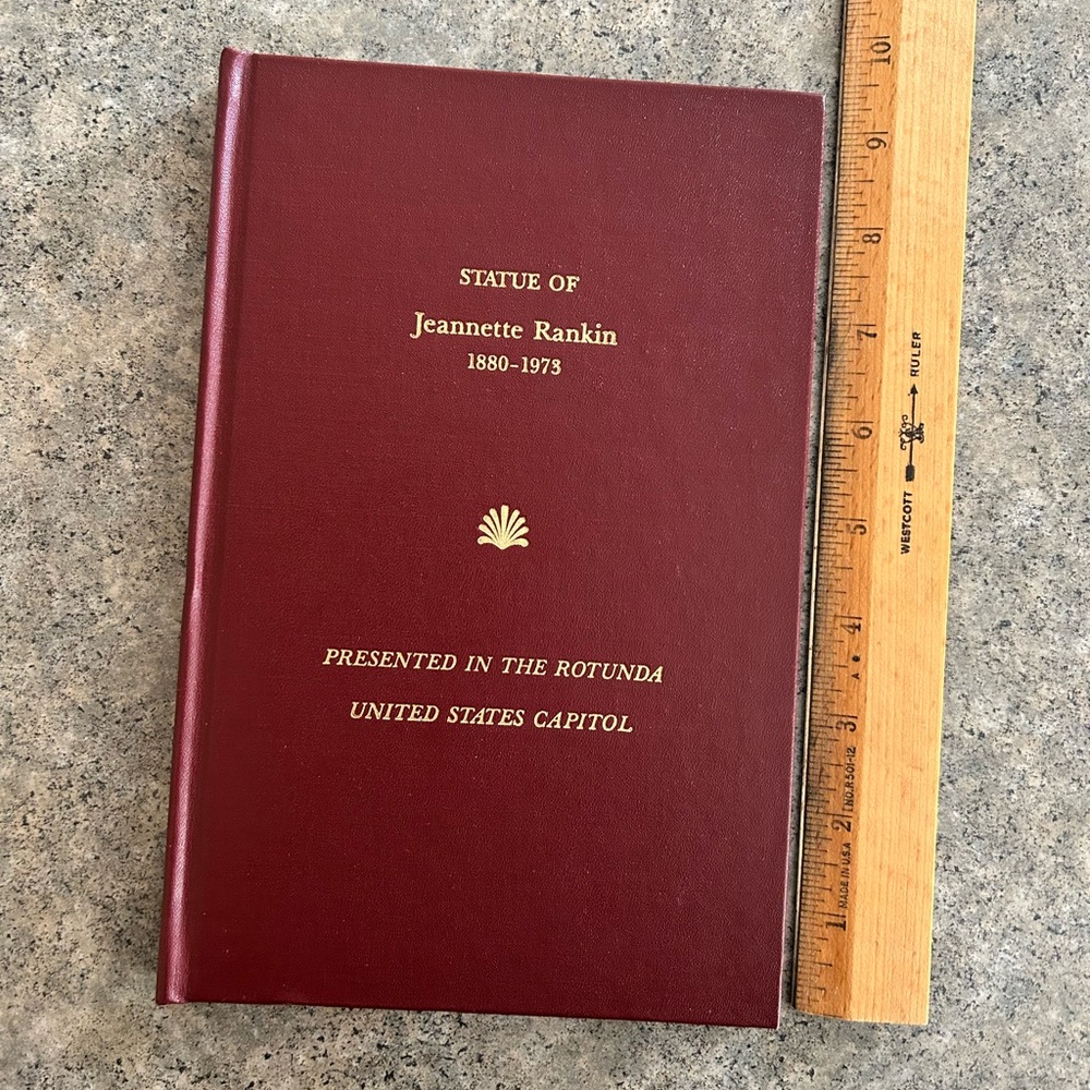 📕 Vintage Statue of Jeannette Rankin U.S. Capitol Rotunda Western Decor Book